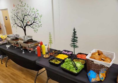 buffet set up at a corporate event