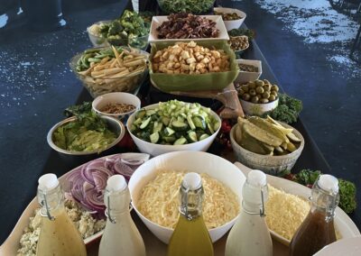 Salad Bar Section at a farm wedding